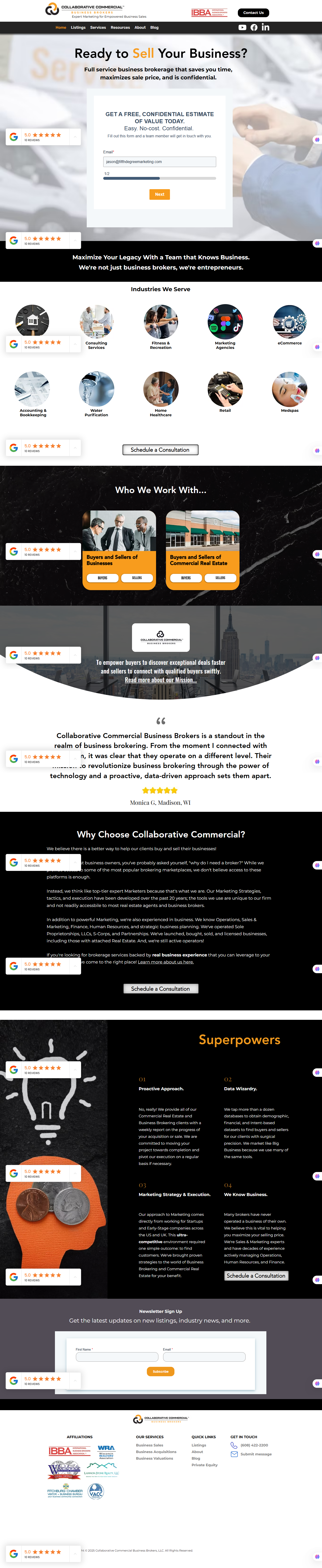 Collaborative Commercial website screenshot