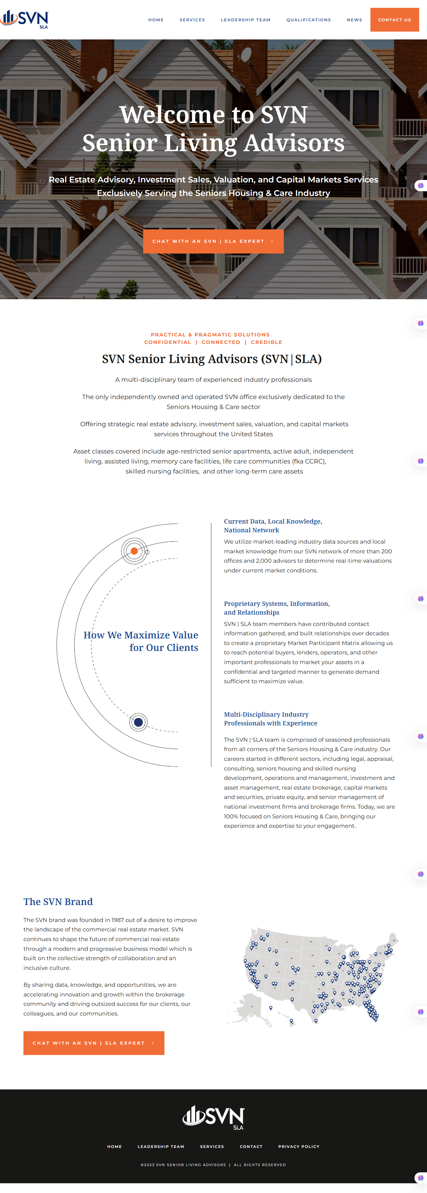 SVN Senior Living Advisors website screenshot